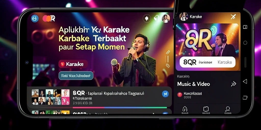 Tampilan antarmuka aplikasi Karaoke 8QR yang user-friendly.