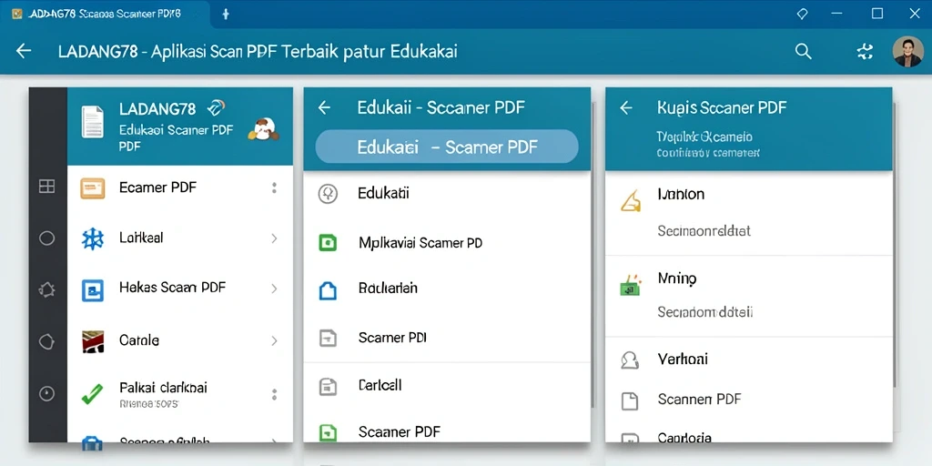 Antarmuka aplikasi LADANG78 yang sederhana dan fungsional untuk pemindaian PDF.