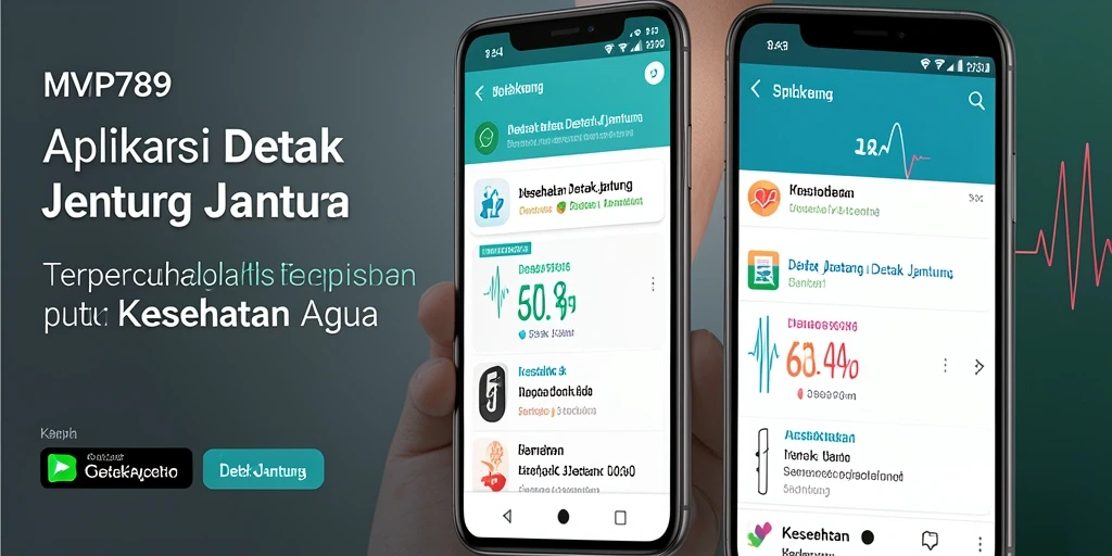 Tampilan antarmuka utama MVP789 dengan fitur Detak Jantung.