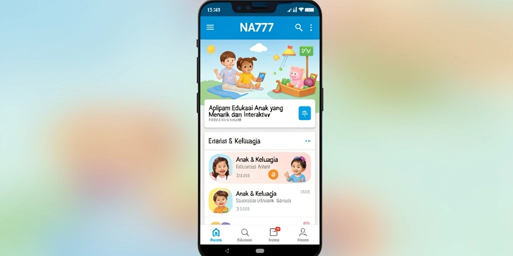 Antarmuka NA777 yang interaktif dan mendidik untuk anak-anak.