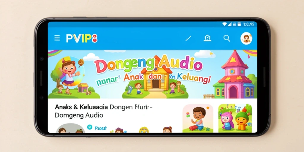 Tampilan antarmuka RPVIP8 yang menyenangkan dan interaktif untuk Dongeng Audio.