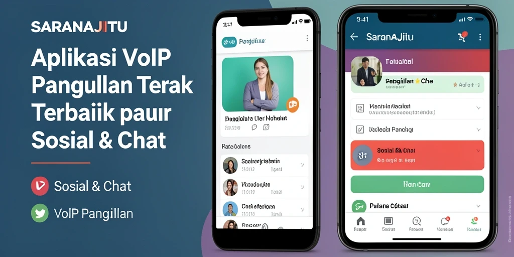 Tampilan antarmuka pengguna SARANAJITU dengan fitur VoIP Panggilan.