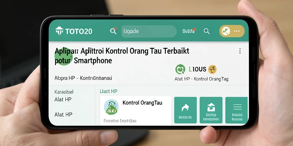 Antarmuka aplikasi TOTO20 yang user-friendly untuk kontrol orang tua.